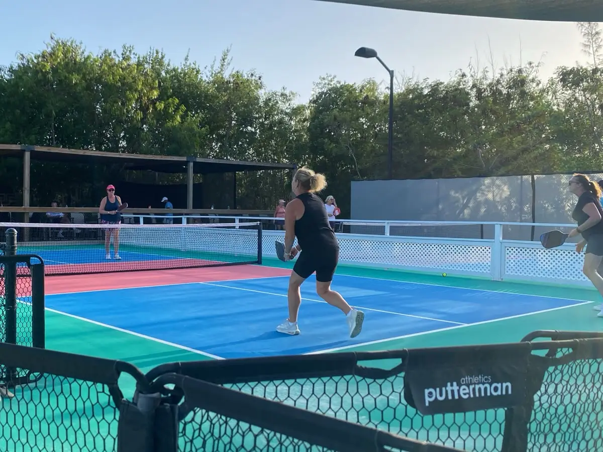 Players on the pickleball courts at Venetian Road, Providenciales